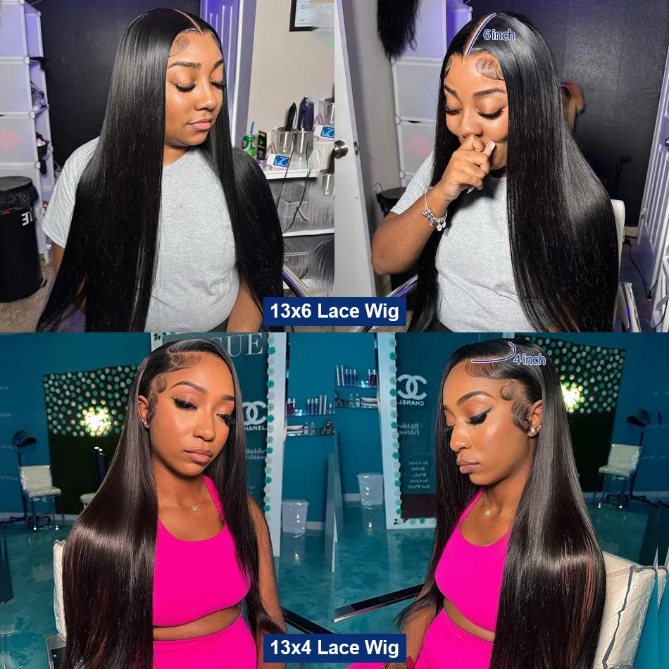 30 40 Inch 13X4 13X6 Straight Lace Frontal Wigs 360 Front Human Hair Wig 4X4 5X5 Closure Wig Pre Plucked for Women 250 Density